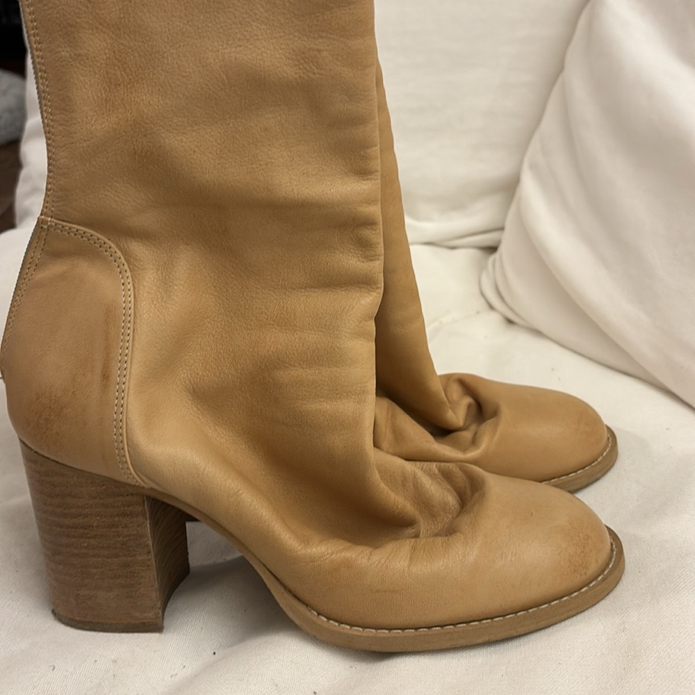 Free People beige calve height boots 39.5 - Picture 7 of 11